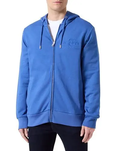 Produktbild: GANT Herren REG Tonal Shield Full Zip Hoodie Kapuzenpullover, Rich Blue, XXXXL