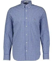 Produktbild: GANT Herren Reg Poplin Gingham Shirt Klassisches Hemd, College Blue, XL EU