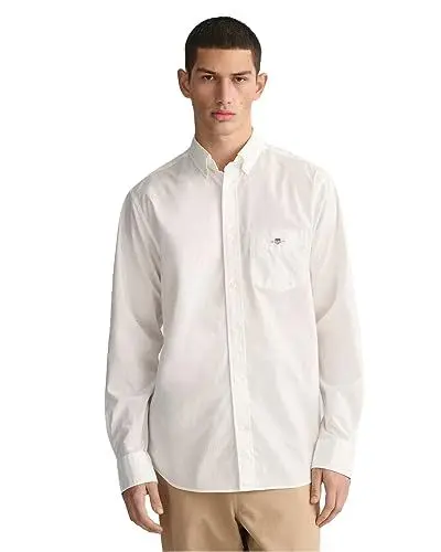 Produktbild: GANT Herren Reg Poplin Shirt Klassisches Hemd, Weiß, L EU