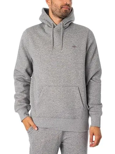 Produktbild: Gant Herren Reg Shield Hoodie Kapuzenpullover, Grey Melange, L EU