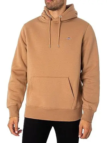 Produktbild: GANT Herren Reg Shield Hoodie Kapuzenpullover, Warm Khaki, L EU