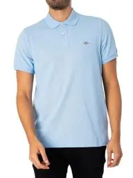 Produktbild: Gant Herren Reg Shield Pique Polohemd, Capri Blue, XL EU