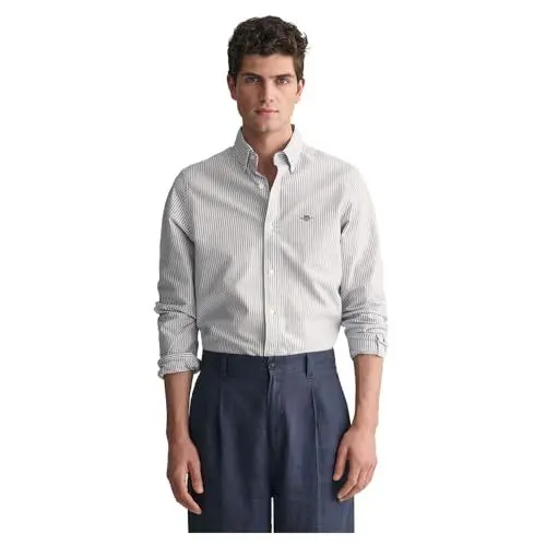 Produktbild: GANT Herren Slim Oxford Banker Stripe Shirt, Persian Blue, XXL