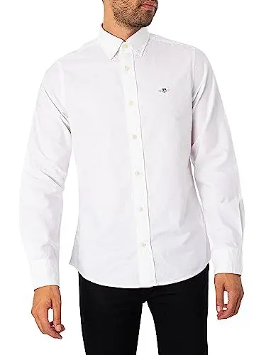 Produktbild: GANT Herren Slim Oxford Shirt Klassisches Hemd, Weiß, L EU