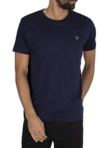 Produktbild: GANT Herren Solid T-shirt T Shirt, Evening Blue, XL EU
