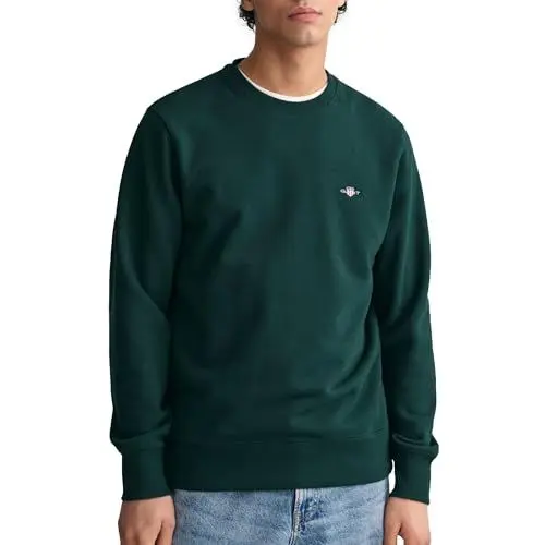 Produktbild: GANT Herren REG Shield C-Neck Sweat Sweatshirt, Tartan Green, S