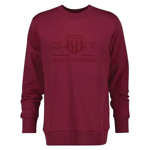 Produktbild: GANT Herren REG Tonal Shield C-Neck Sweat Sweatshirt, Rich Wine, S