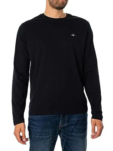 Produktbild: Gant Herren REG Shield LS T-Shirt Logo Langarmshirt, Black, L