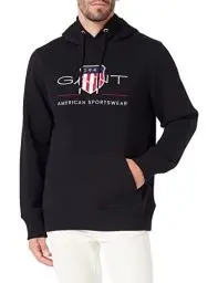 Produktbild: Gant Herren Reg Archive Shield Hoodie Kapuzenpullover, Schwarz, L EU
