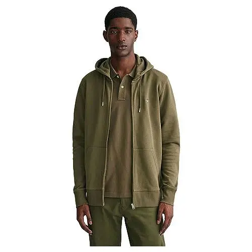 Produktbild: Gant Herren Reg Shield Full Zip Hoodie Kapuzenpullover, Juniper Green, XL EU