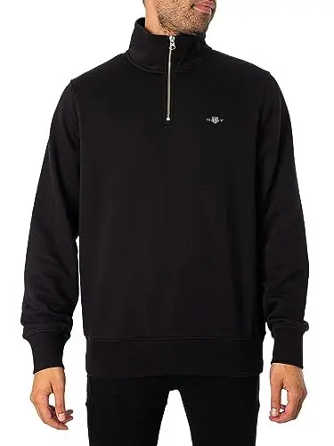 Produktbild: Gant Herren Reg Shield Half Zip Sweatshirt, Schwarz, L EU