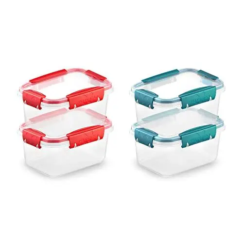 Produktbild: Ganter & May® Butterfly - Set 4 x 0,75L Frischhaltedosen mit deckel, luftdichte mealprepboxen, -40 bis +100 Grad, BPA frei Kunststoff, Tupperdosen, Mikrowellengeschirr, Gefrierdosen, fur Spülmaschinen