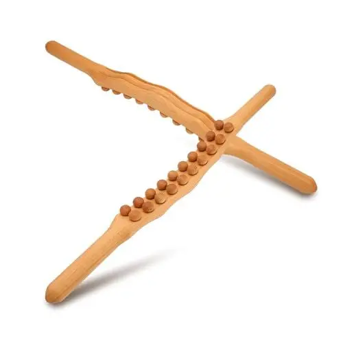 Produktbild: Ganzkörper Scraping Stick,Hölzerner Akupunkt Faszienrolle Massagestab Gesundheits Massagestab für Rücken, Bauch, Schulter,Fuß Hand Massagegerät, Muskelentspannungswerkzeug