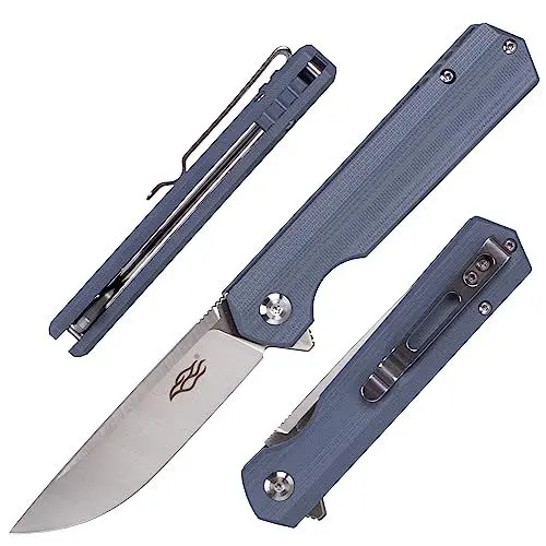Produktbild: GANZO FH11S-GY Taschenmesser D2 Stahlklinge Ergonomischer G10 Anti-Rutsch-Griff mit Clip Camping Angeln Jagd Ausrüstung Outdoor Flipper EDC Klappmesser (Grau)