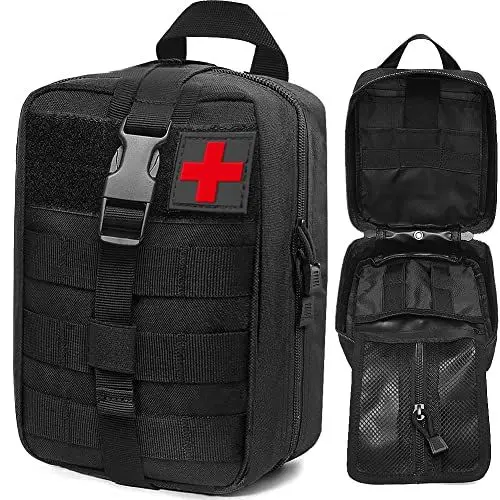 Produktbild: GAOHUI Erste Hilfe Set Outdoor Molle Tasche, 800D Militär Kompakt Taktische Tasche, Reiseapotheke Tasche für Camping Wandern Reise Radfahren Klettern (Schwarz)