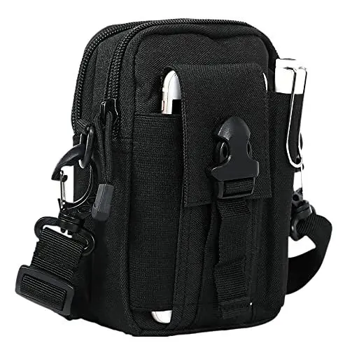 Produktbild: GAOHUI GüRteltasche Herren mit Verstellbarem Schultergurt, Handy GüRteltasche, Taktische Tasche Bauchtasche für Camping, Wandern, Radfahren, Sport (Schwarz)