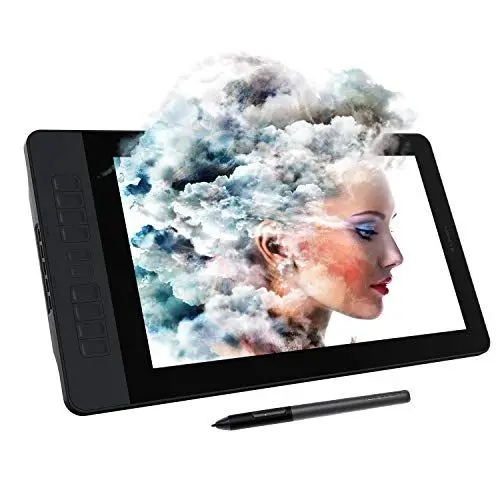 Produktbild: GAOMON PD1561 Grafiktablett mit Display mit 10 Shortcut-Tasten, Neigungsunterstützung, Batterieloser Stift AP50, Verstellbarem Ständer, 15,6 Zoll Zeichentablett für Mac, Windows PC
