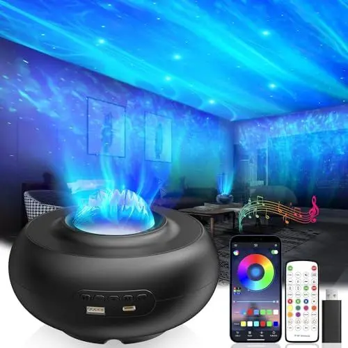 Produktbild: Gaoxun LED Sternenhimmel Projektor, RGBW Galaxy Sternenlicht Nachtlicht mit Fernbedienung, APP Steuerung, Timer, Bluetooth Lautsprecher, Stimmungslicht für Kinder Heimkino Zimmer Weihnachten Deko