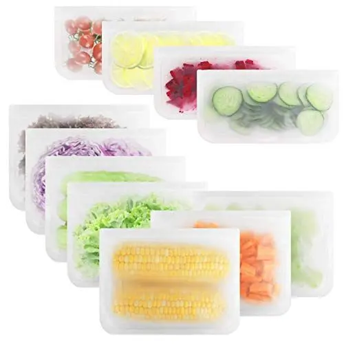 Produktbild: Gaoyong 11 StückLebensmittel Beutel,Wiederverwendbare Gefrierbeutel,Mehrzweck PEVA Küche Aufbewahrungsbeutel mit Zip Kühltaschen BPA-Frei für Hause Obst,Gemüse,Brot, Fleisch