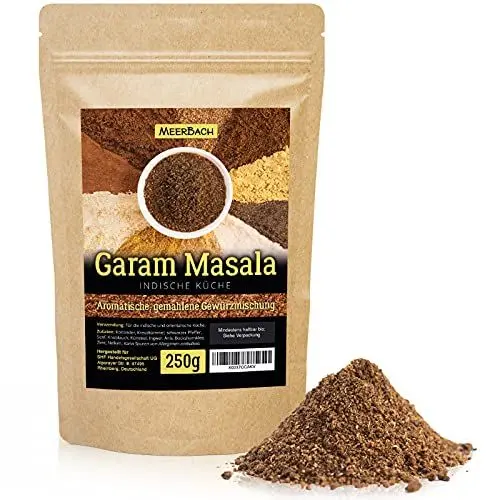 Produktbild: Garam Masala, indische Gewürzmischung, 250g gemahlenes Masala Gewürz, aromatisches Gewürz für die indische Küche, vielfältig einsetzbar, in Deutschland von Hand abgefüllt