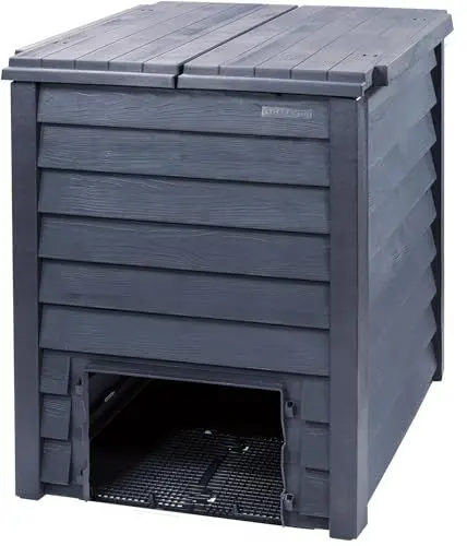 Produktbild: GARANTIA Thermo-Wood Komposter 600 Liter inkl. Bodengitter anthrazit-braun - Komposter Garten, Schnellkomposter, Abfall & Recycling, Biomüll, Komposteimer, Garten, Thermokomposter, Kompost