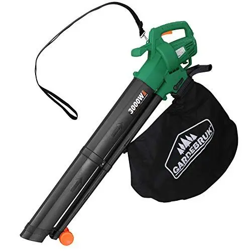 Produktbild: GARDEBRUK® Elektro Laubsauger 3 in 1 3000W Schultergurt 270km/h Rollen 45L Fangsack Laubbläser Häcksler Gartensauger Grün