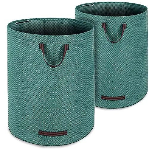 Produktbild: GARDEBRUK® Gartenabfallsack 2x280 Liter 50 kg Belastbarkeit doppelte Nähte 3 stabile Griffe robust abwaschbar Garten Rasensack Gartentasche Laubsack
