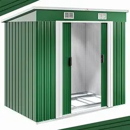 Produktbild: GARDEBRUK® L Metall Gerätehaus 2m² mit Fundament 200x125x185cm Schiebetür Grün Geräteschuppen Gartenhaus 4m³