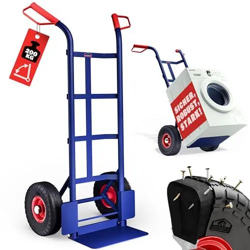 Produktbild: GARDEBRUK® Sackkarre PU Vollgummireifen klappbar 200kg Stahl Schutzblech Schwerlast Garten Umzug Transportkarre Transportwagen Transportroller