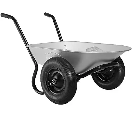 Produktbild: GARDEBRUK® Schubkarre 2 Rad 150kg 100L Stahlfelge 2 Luftreifen Autoventil Gleitlager