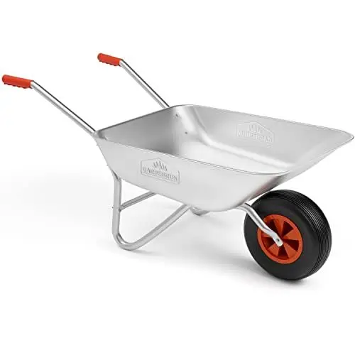 Produktbild: GARDEBRUK® Schubkarre Scheibtruhe Bauschubkarre 80L verzinkt leicht 80kg Belastbarkeit Gummigriffe Gartenwagen Handwagen Schiebkarre Transportwagen
