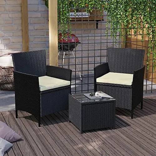 Produktbild: Garden Vida Rattan-Möbel-Set, Schwarz, See Description