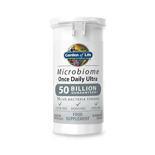 Produktbild: Garden of Life Probiotika Darmflora Aufbau Darmbakterien Microbiome Once Daily Ultra - 50 Milliarden Bakterienstämme für Verdauung - 30 Vegane Kapseln, Halal