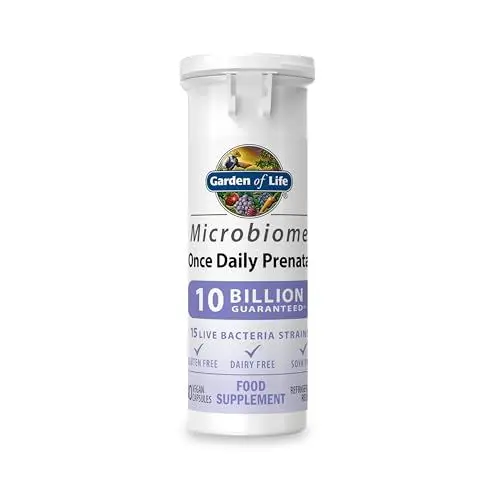 Produktbild: Garden of Life Probiotika Darmflora Aufbau Schwangerschaft - Darmbakterien Microbiome Once Daily Prenatal – Gluten- & Milchfrei - 30 Vegane Kapseln - Halal