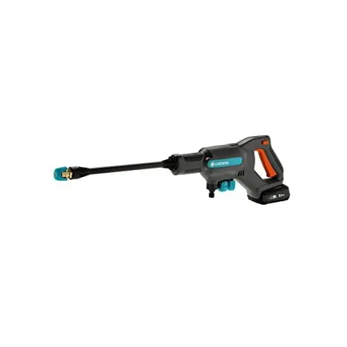 Produktbild: Gardena Akku-Mitteldruckreiniger AquaClean 24/18V P4A Ready-To-Use Set: Akku-Reiniger für den Außenbereich, 3 Reinigungsstufen, max. Druck 24 bar, inkl. Akku + Ladegerät (14800-20)