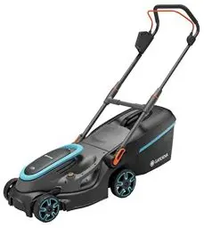 Produktbild: Gardena Akku-Rasenmäher PowerMax 37/36V P4A ohne Akku: 37 cm Schnittbreite, 45 l Fangvolumen, zentrale Schnitthöhenverstellung, bürstenloser PowerPlus Motor mit Eco-Modus (14638-55)