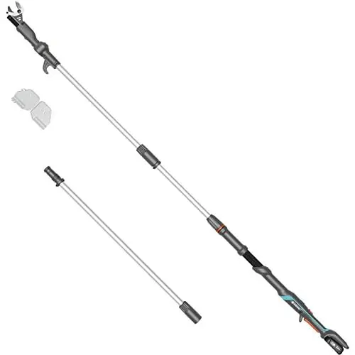 Produktbild: Gardena Akku-Teleskop-Baumschere HighCut 360/18V P4A Ready-to-Use Set: Astschere mit Teleskopstiel für Zweige in bis zu 5 m Höhe, schwenkbarer Schneidkopf, ergonomischer Griff, LED-Anzeige (14776-20)