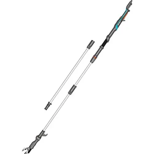 Produktbild: Gardena Akku-Teleskop-Baumschere HighCut 360/18V P4A ohne Akku: Astschere mit Teleskopstiel für Zweige in bis zu 5 m Höhe,schwenkbarer Schneidkopf, ergonomischer Griff, LED-Anzeige (14776-55)
