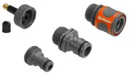 Produktbild: Gardena Entwässerungsventil-Set: Ventil-Set zur manuellen Entwässerung, 3 Aufsätze für Original Gardena System Schlauchverbinder, Original Gardena System Nippel und Profi-System Nippel (2770-20)