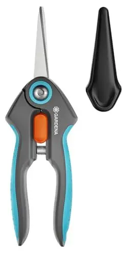 Produktbild: Gardena FreshCut: Ernteschere aus rostfreiem Edelstahl zum präzisen Ernten von Kräutern, Beeren oder Schnittblumen, 47 mm Klinge, ergonomischer Griff, inkl. Sicherheitskappe (12212-20)