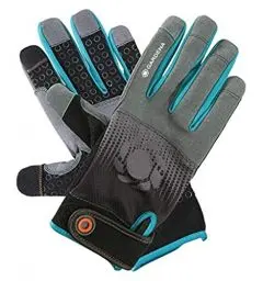 Produktbild: Gardena Gerätehandschuh Größe 9/L: Handschuhe für alle Arbeiten mit Geräten, optimaler Grip, stoßdämpfende Pads, Mesh-Gewebe, mobile touch für Smartphonenutzung (11521-20)