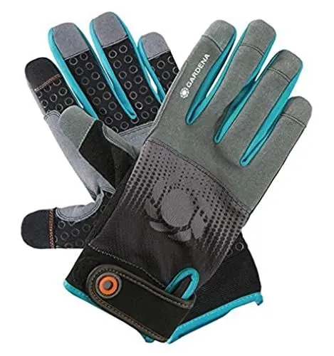 Produktbild: Gardena Gerätehandschuh Größe 9/L: Handschuhe für alle Arbeiten mit Geräten, optimaler Grip, stoßdämpfende Pads, Mesh-Gewebe, mobile touch für Smartphonenutzung (11521-20)