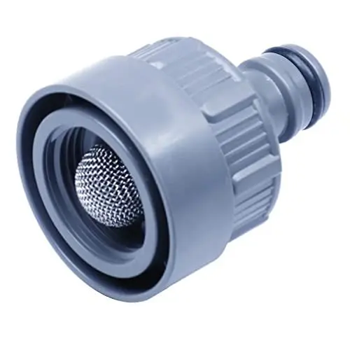Produktbild: Gardena Hahnstück mit Wasserstop Wassersteckdose: Anschluss für Gardena Wasserstecker (Art.-Nr. 8254) oder Gardena Wassersteckdose (Art.-Nr. 8250, 8266), Teil des Pipelinesystems (05327-20), Grau