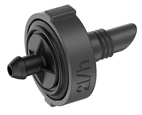 Produktbild: Gardena Micro-Drip-System Reihentropfer 2 l/h, druckregulierend: Endtropfer für einzelne Pflanzen mit unterschiedlichen Topfhöhen, konstante Wasserabgabe bei 0,5 bis 4 bar (13302-20)
