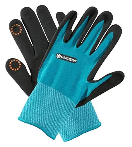 Produktbild: Gardena Pflanz- und Bodenhandschuh 10/XL: Handschuhe für Garten- und Bodenarbeiten, Feuchtigkeitsschutz dank Nitril-Oberfläche, mobile touch für Smartphonenutzung (11513-20)