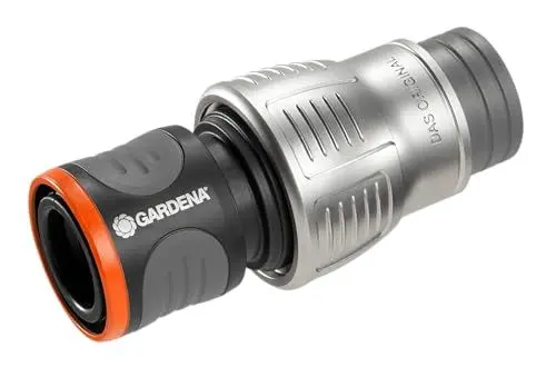 Produktbild: Gardena Premium Kunststoff Schlauchverbinder 19 mm (3/4 Zoll): Adapter für Wasserhähne, hohe Schlauchhaltekraft, frostsicher, Griffmulden, verpackt (18256-20), Schwarz/Silber