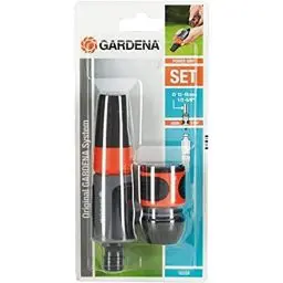 Produktbild: Gardena Spritz-Satz für 13 mm (1/2 Zoll)- und 15 mm (5/8 Zoll)-Schläuche: Reinigungsspritzen-Set mit Aquastop für einen schnellen Anschlusswechsel (18288-20)