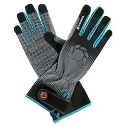 Produktbild: Gardena Strauchpflegehandschuh Größe 8/M: Gartenhandschuhe für Arbeiten mit dornigen Sträuchern/Pflanzen, lange Stulpen, mobile touch für Smartphonenutzung (11530-20)