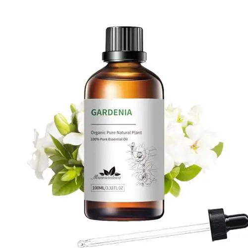 Produktbild: Gardenienöl Mumianhua Gardenia ätherisches Öl Reines Pflanzen Gardenie Duftöl für Diffusor, Luftbefeuchter,Massage,Haut, Bad,Parfüm, Kerzen, Seifenherstellung, Lotion 100 ml Braune Flasche