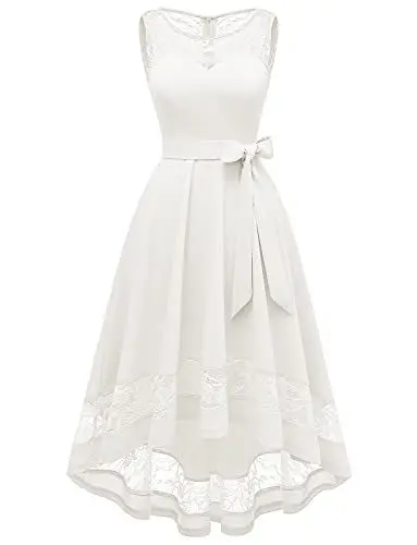 Produktbild: Gardenwed Abendkleider elegant für Hochzeit Festliche Kleider für Damen cocktailkleid Damen Kleider für hochzeitsgäste weißes Brautjunfernkleid brautkleid Spitzenkleid Abendkleid White 2XL